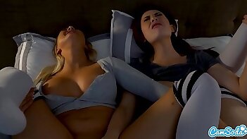 Lesbian Teen Step Sisters Masturbate  and Touch Each Other For Real Orgasms
